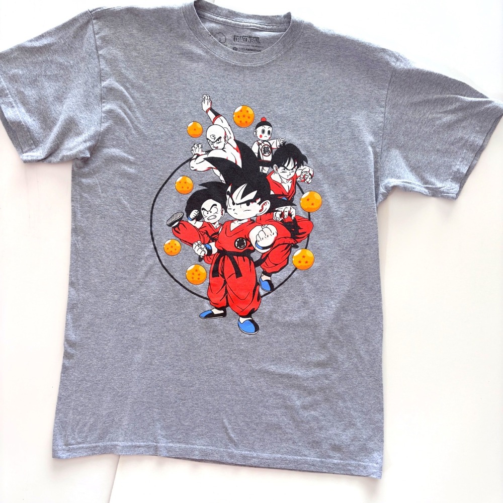 Dragon Ball Z Graphic T Shirt Mens M Gray Anime Goku Dragon Balls Toei